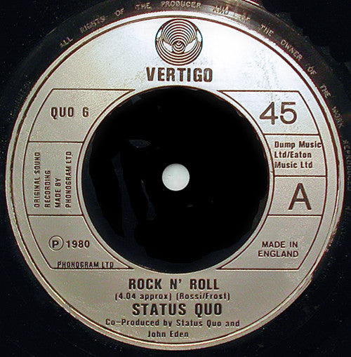 Status Quo : Rock N' Roll (7", Single, Pic)