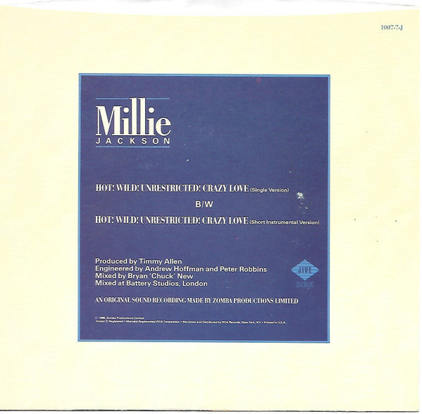 Millie Jackson : Hot! Wild! Unrestricted! Crazy Love (7")