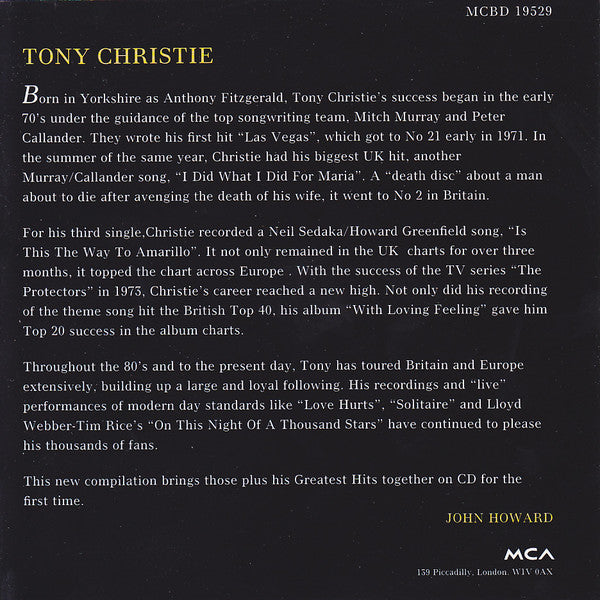 Tony Christie : The Best Of Tony Christie (CD, Comp)