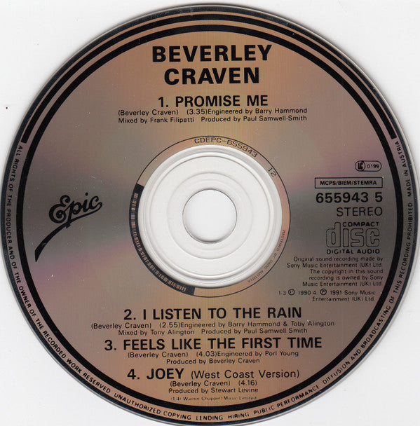 Beverley Craven : Promise Me (CD, Single)