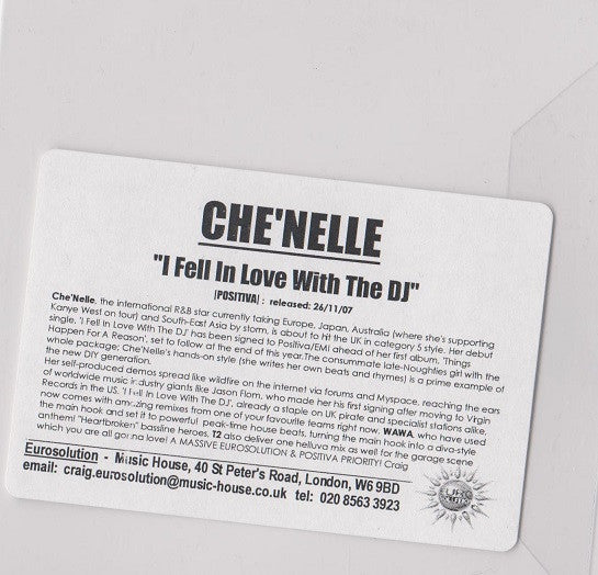 Che'Nelle : I Fell In Love With The DJ (CDr, Single, Promo)