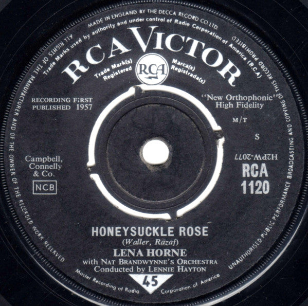Lena Horne With Nat Brandwynne & His Orchestra : Honeysuckle Rose (7", Single, RE, M/T)