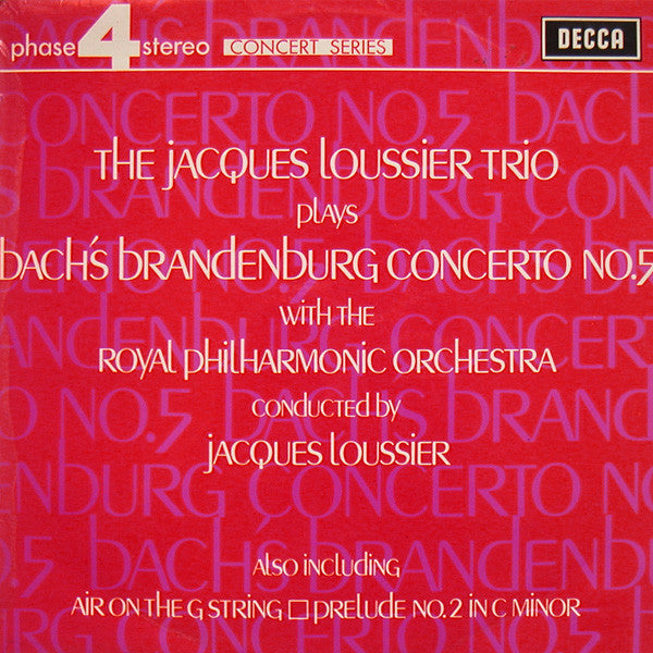 The Jacques Loussier Trio* With The Royal Philharmonic Orchestra : Bach's Brandenburg Concerto No. 5 (LP)