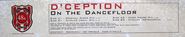 D'Ception : On The Dancefloor (12", Promo)