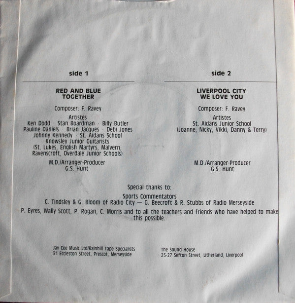 Various Featuring Ken Dodd / Children Of St. Aidens School (Huyton) : Red And Blue Together / Liverpool City We Love You (7", Single)