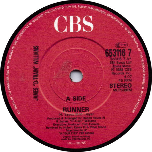 James "D-Train" Williams : Runner (7", Single)