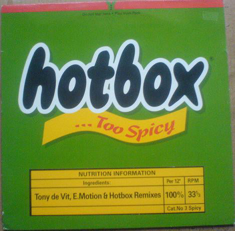 Hotbox : Too Spicy (Promo 2) (12")