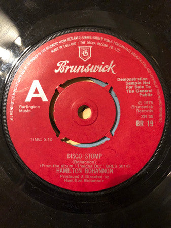 Hamilton Bohannon : Disco Stomp (7", Promo)