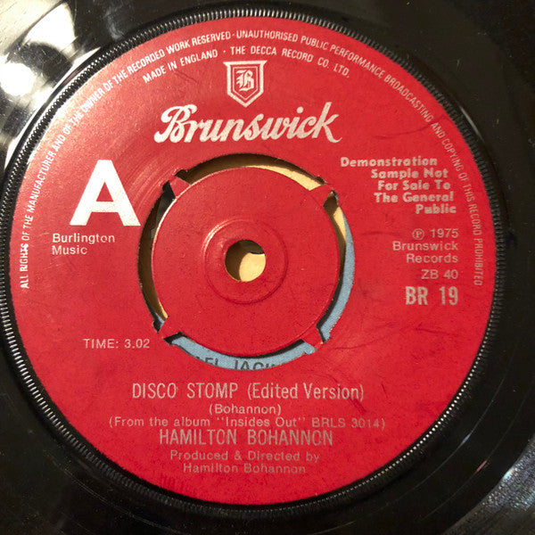 Hamilton Bohannon : Disco Stomp (7", Promo)