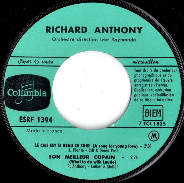 Richard Anthony (2) : C'est Ma Fête (7", EP)