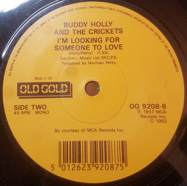 Buddy Holly And The Crickets (2) : That'll Be The Day (7", Single, Mono, RE)