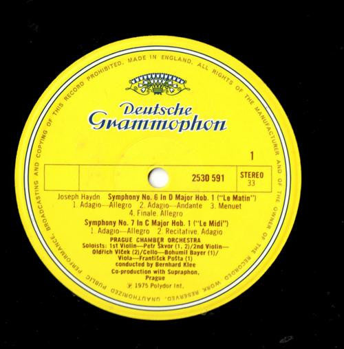Joseph Haydn — Prague Chamber Orchestra, Bernhard Klee : Symphonien - Le Matin * Le Midi * Le Soir (LP)