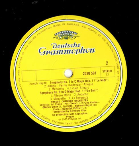 Joseph Haydn — Prague Chamber Orchestra, Bernhard Klee : Symphonien - Le Matin * Le Midi * Le Soir (LP)