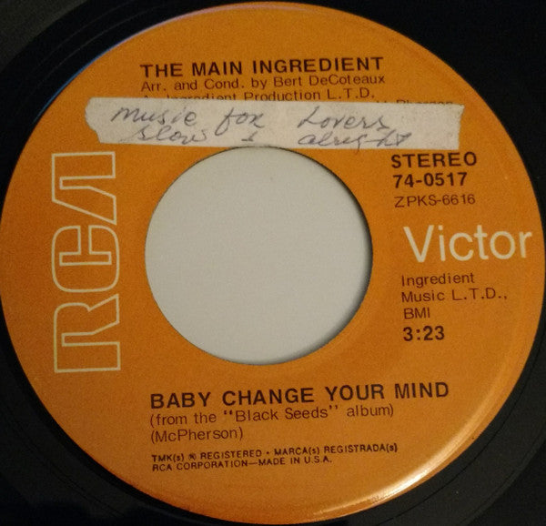 The Main Ingredient : Black Seeds Keep On Growing (7", Single)