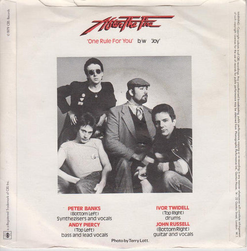 After The Fire : One Rule For You (7", Single, Red)