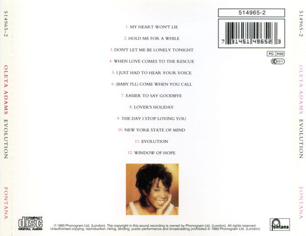 Oleta Adams : Evolution (CD, Album)