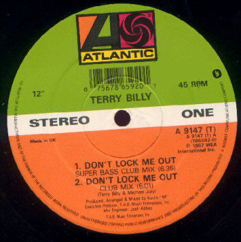 Terry Billy : Don't Lock Me Out (12")