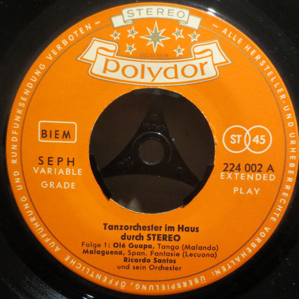 Ricardo Santos And His Orchestra / Orchester Erwin Halletz : Tanzorchester Im Haus Durch Stereo Folge 1 (7", EP)