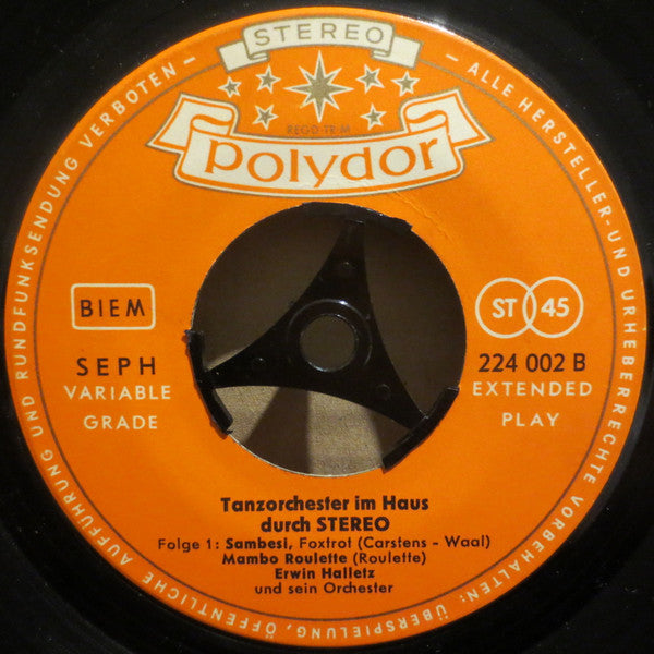 Ricardo Santos And His Orchestra / Orchester Erwin Halletz : Tanzorchester Im Haus Durch Stereo Folge 1 (7", EP)