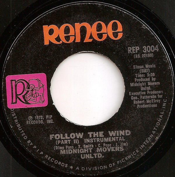 Midnight Movers Unlimited : Follow The Wind (Instrumental) (7", Styrene)