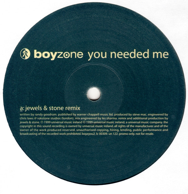 Boyzone : You Needed Me (12", Promo)