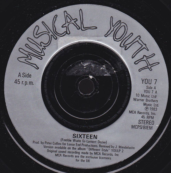 Musical Youth : 16 (7", Single, Inj)