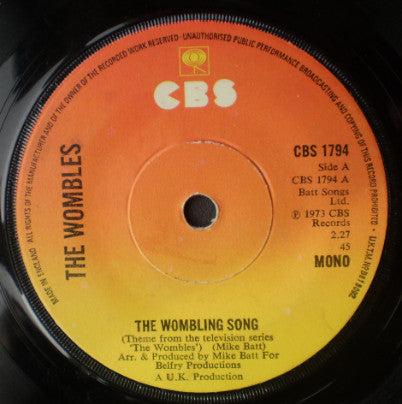 The Wombles : The Wombling Song (7", Single, RE, Sol)