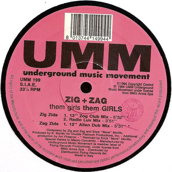 Zig & Zag : Them Girls Them Girls (12")