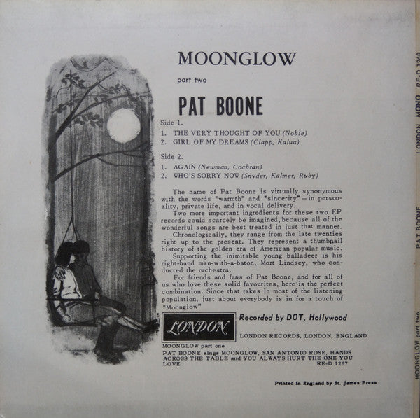 Pat Boone : Moonglow, Part 2 (7", EP, Mono)