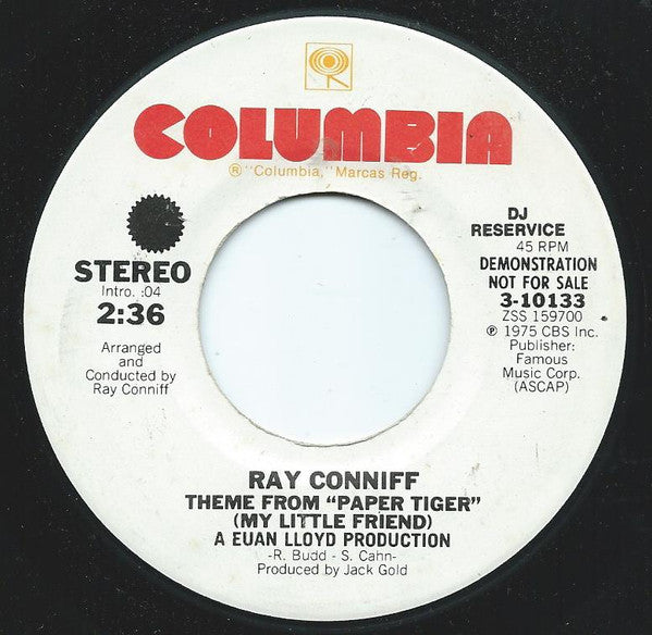 Ray Conniff : Theme From "Paper Tiger" (My Little Friend) (7", Single, Promo)