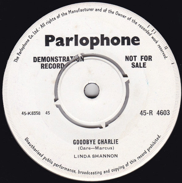 Linda Shannon : Goodbye Charlie / If You Only Knew (7", Promo)