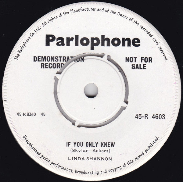 Linda Shannon : Goodbye Charlie / If You Only Knew (7", Promo)
