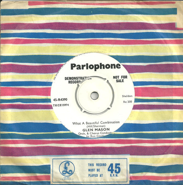 Glen Mason : What A Beautiful Combination / I'm Alone Because I Love You (7", Single, Promo)