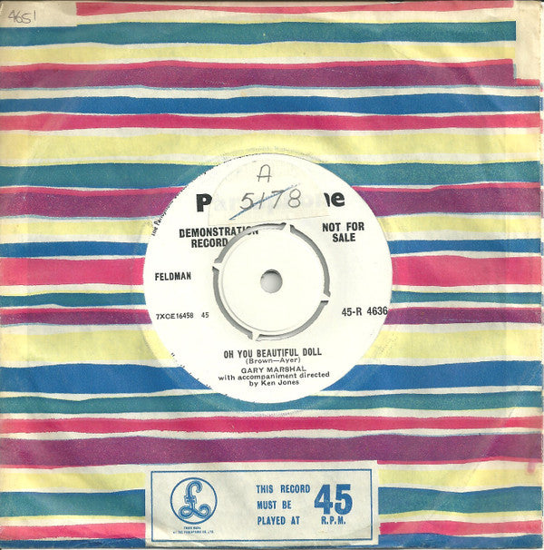 Garry Marshall (2) : Oh You Beautiful Doll (7", Single, Mono, Promo)