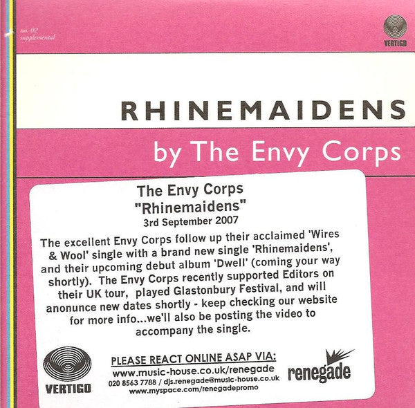 The Envy Corps : Rhinemaidens (CD, Single, Promo)