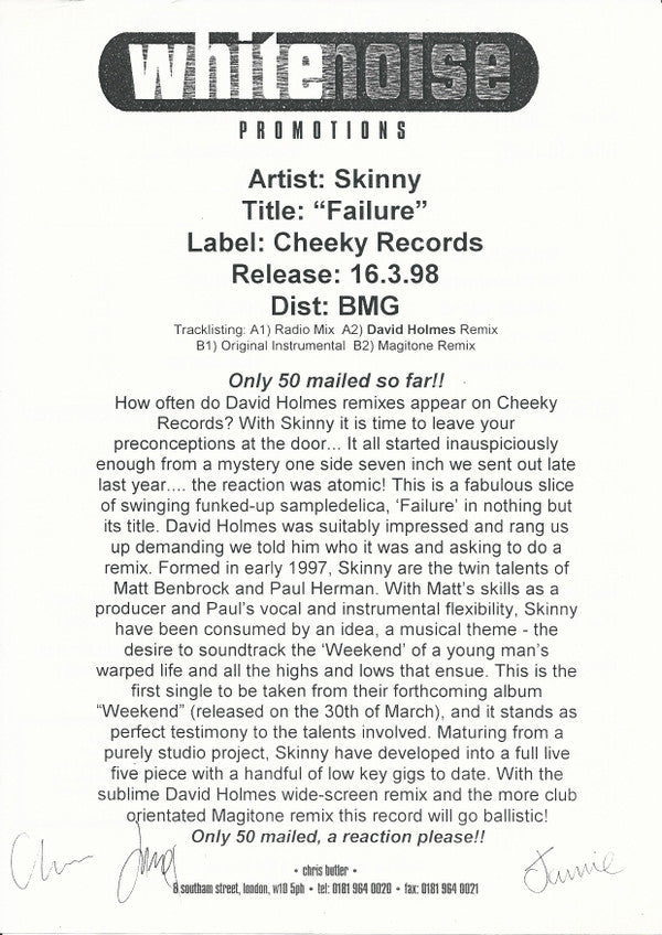 Skinny : Failure (12", Promo)