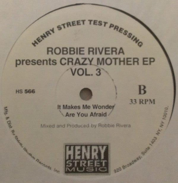 Robbie Rivera : Crazy Mother EP Vol. 3 (12", EP, TP)