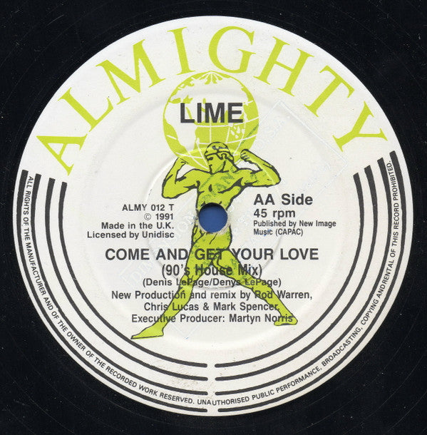 Lime (2) : Come And Get Your Love (90's Remixes) (12")