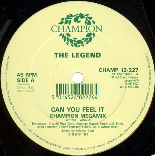 The Legend (2) : Can You Feel It (12", Mixed)