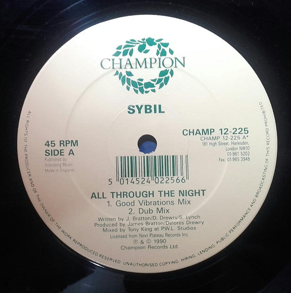 Sybil : All Through The Night (12")