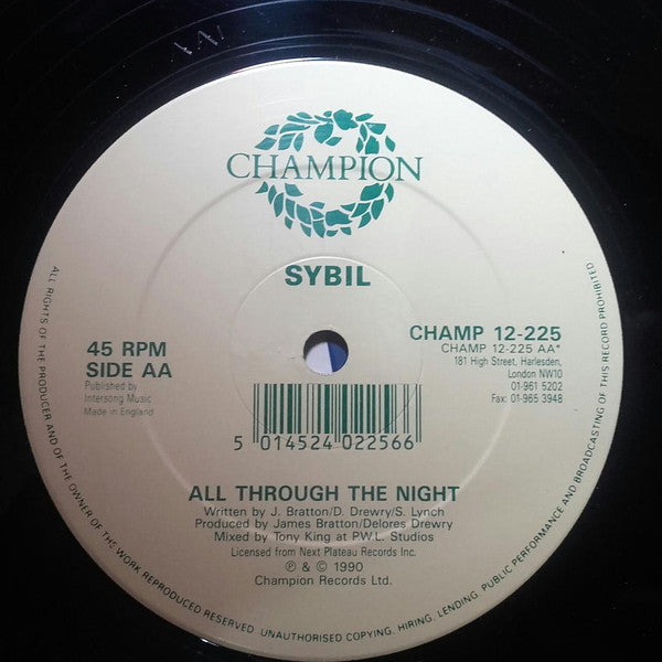 Sybil : All Through The Night (12")