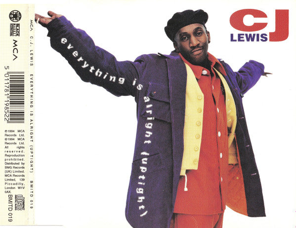 CJ Lewis : Everything Is Alright (Uptight) (CD, Single)