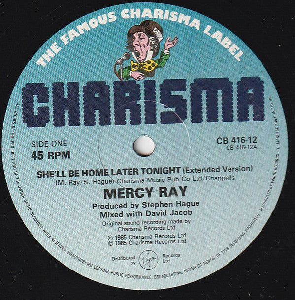 Mercy Ray : She'll Be Home Later Tonight (12")
