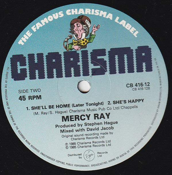Mercy Ray : She'll Be Home Later Tonight (12")