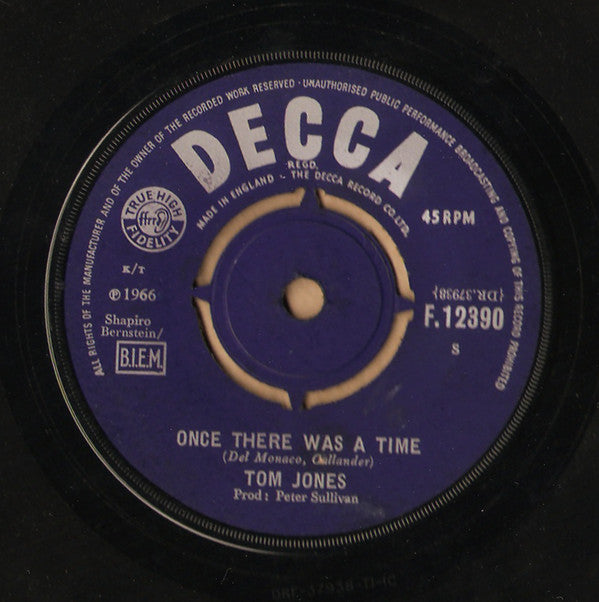 Tom Jones : Not Responsible / Once There Was A Time (7", Single)