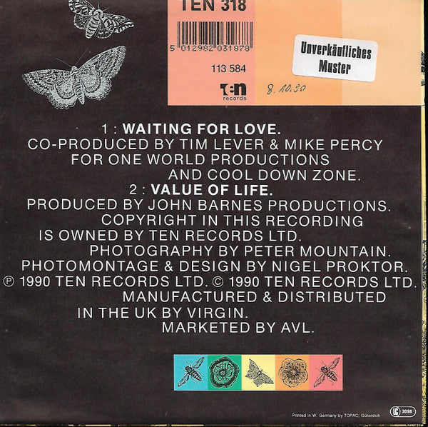 Cool Down Zone : Waiting For Love (7", Single)