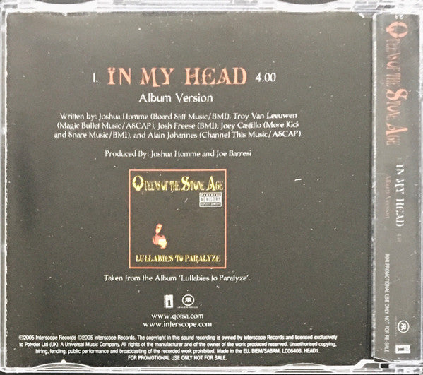 Queens Of The Stone Age : In My Head (CD, Single, Promo)