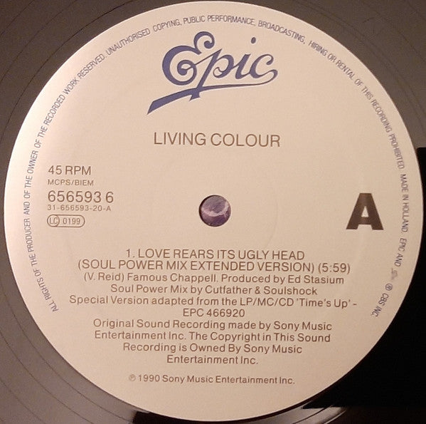 Living Colour : Love Rears It's Ugly Head (12", Single)