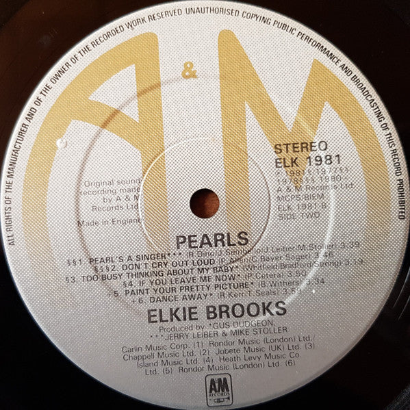 Elkie Brooks : Pearls (LP, Comp, CBS)