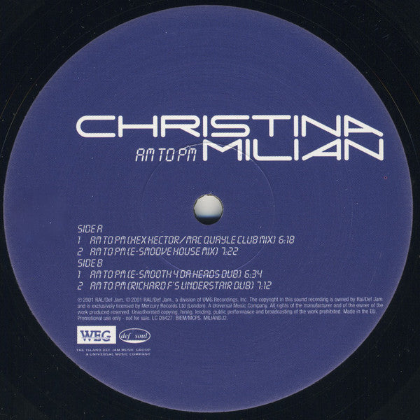 Christina Milian : AM To PM (12", Promo)